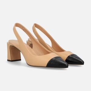Vince Camuto Black and Tan Slingback Heels